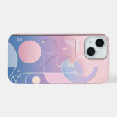 Pastel Gradiënt Geometrisch iPhone 15 Case (Achterkant horizontaal)