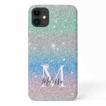 Pastel Gradiënt Glitter Schitterend Monogram Naam
