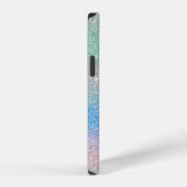 Pastel Gradiënt Glitter Schitterend Monogram Naam iPhone Hoesje (Rechterkant)