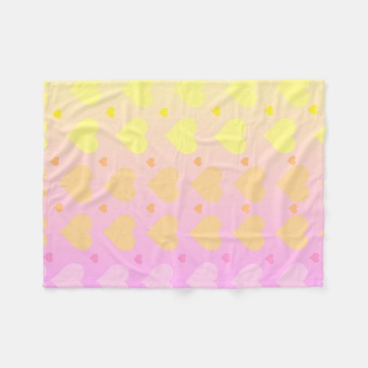 pastel gradient heart blanket fleece deken (Voorkant (Horizontaal))
