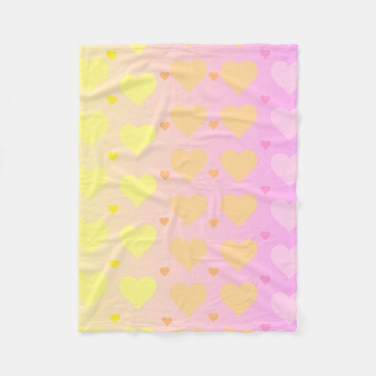 pastel gradient heart blanket fleece deken (Voorkant)