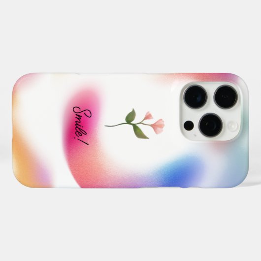 Pastel Gradient iPhone Case – Floral Design (Achterkant (horizontaal))