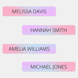 Pastel gradiënt Kinder waterdichte naamlabels Labels