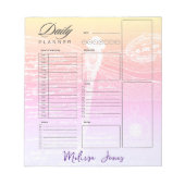 Pastel gradiënt libel gepersonaliseerde planner notitieblok (Voorkant)