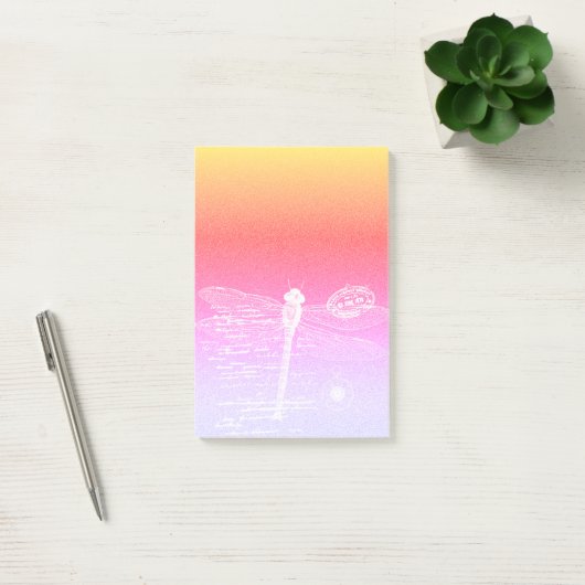 Pastel gradiënt libel post-it® notes (Kantoor)