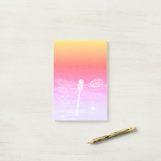 Pastel gradiënt libel post-it® notes (Op bureau)