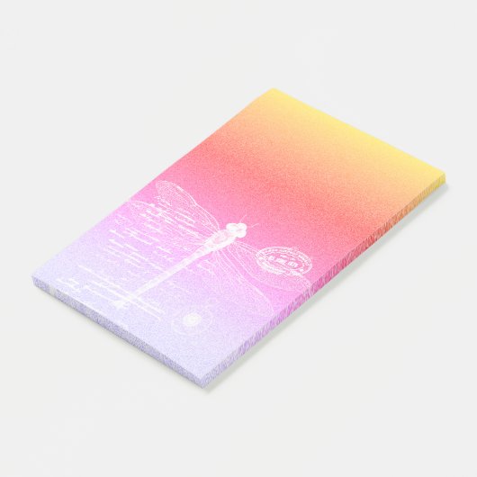 Pastel gradiënt libel post-it® notes (Schuin)