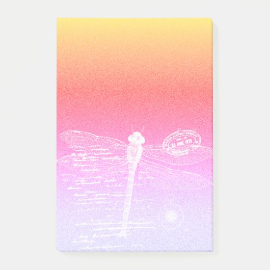 Pastel gradiënt libel post-it® notes (Voorkant)