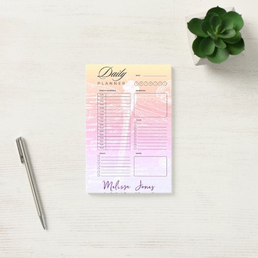 Pastel gradiënt libelle gepersonaliseerde planner post-it® notes (Kantoor)