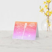 Pastel gradiënt libellen briefkaart (Gele Bloem)
