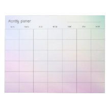 Pastel gradiënt Maandelijkse planner, aangepaste t