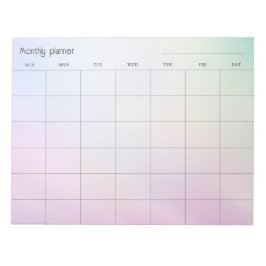 Pastel gradiënt Maandelijkse planner, aangepaste t Notitieblok