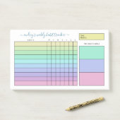 Pastel Gradient Paarse Groene Wekelijkse Habit Tra Post-it® Notes (Op bureau)