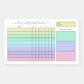 Pastel Gradient Paarse Groene Wekelijkse Habit Tra Post-it® Notes (Voorkant)