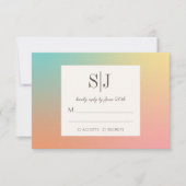 Pastel Gradient Rainbow Wedding RSVP Kaart (Voorkant)