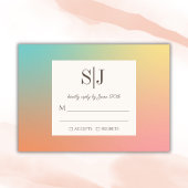 Pastel Gradient Rainbow Wedding RSVP Kaart