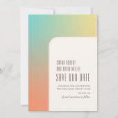 Pastel Gradient Retro Chique Roze Save The Date (Voorkant)