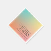 Pastel Gradiënt Retro Kleurrijke Koele Ombre Bruil Servet (Hoek)