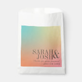 Pastel Gradient Retro Kleurrijke Ombre Bruiloft Bedankzakje (Voorkant)
