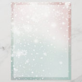 Pastel gradiënt sneeuw Kerstmis briefpapier (Achterkant)