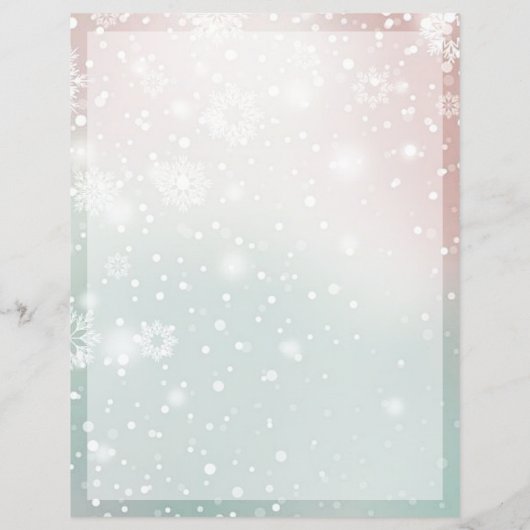 Pastel gradiënt sneeuw Kerstmis briefpapier (Achterkant)