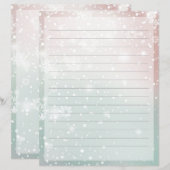 Pastel gradiënt sneeuw Kerstmis briefpapier (Voorkant / Achterkant)