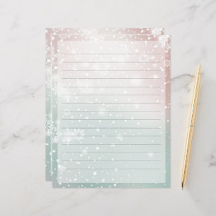 Pastel gradiënt sneeuw Kerstmis briefpapier