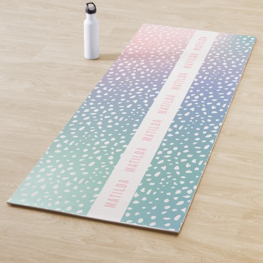 Pastel gradient + spot met streep gepersonaliseerd yogamat (In situ)