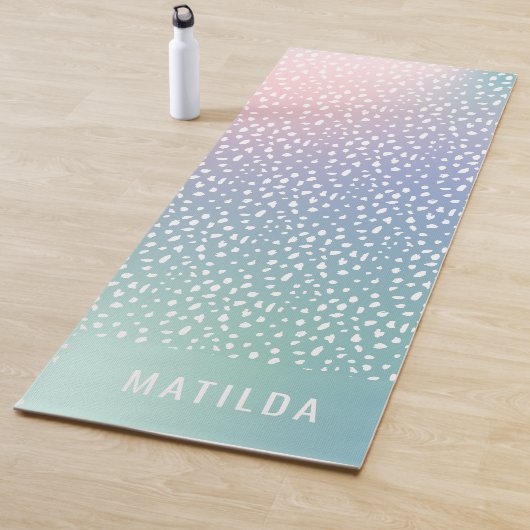 Pastel gradient + spot met streep gepersonaliseerd yogamat (In situ)