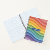 Pastel Gradient Wave Stripes Personalized Notebook Notitieboek (Binnen)