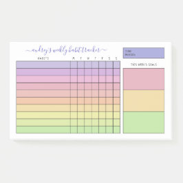 Pastel Gradient Weekly Habit Tracker Post-it® Notes