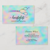 pastel gradiënten haarstylist schaar visitekaartje (Voorkant / Achterkant)