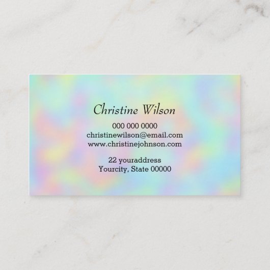 pastel gradiënten haarstylist schaar visitekaartje (Achterkant)