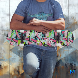 Pastel Graffiti & White Ride Fast Live Gratis Mott Persoonlijk Skateboard