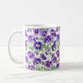 Pastel Graphic Paarse Pansies Koffiemok (Links)