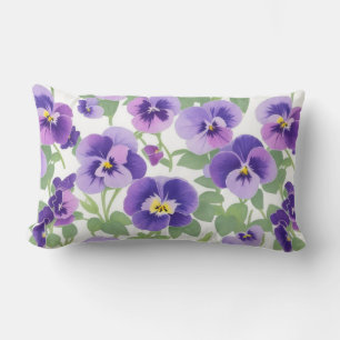 Pastel Graphic Paarse Pansies Kussen