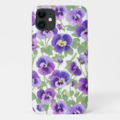 Pastel Graphic Paarse Pansies Telefoon Case (Achterkant)