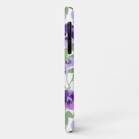 Pastel Graphic Paarse Pansies Telefoon Case (Achterkant/links)