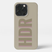 pastel Gray and pink Shadow Monogram with name iPhone Hoesje (Achterkant)