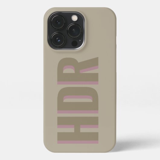 pastel Gray and pink Shadow Monogram with name iPhone Hoesje (Achterkant)