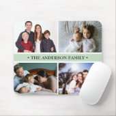 Pastel Green 4 Photo Collage Custom Muismat (Met muis)