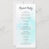 Pastel Green and Blue Sparking Wedding Programme (Achterkant)