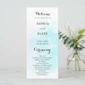Pastel Green and Blue Sparking Wedding Programme (Staand voorkant)