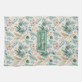 Pastel Green and Gold Towel Luxe Holiday Accent Theedoek (Horizontaal)