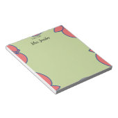 Pastel Green and Red Apple Notepad Notitieblok (Schuin)