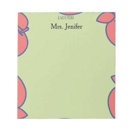 Pastel Green and Red Apple Notepad Notitieblok