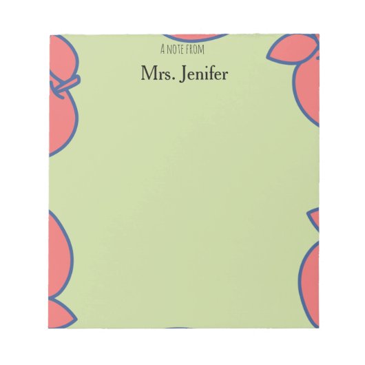 Pastel Green and Red Apple Notepad Notitieblok (Voorkant)