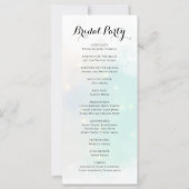 Pastel Green and Yellow Sparking Wedding Programme (Achterkant)