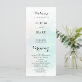 Pastel Green and Yellow Sparking Wedding Programme (Staand voorkant)