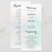 Pastel Green and Yellow Sparking Wedding Programme (Voorkant / Achterkant)